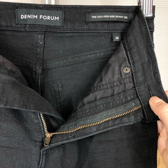 DENIM‎ FORUM The Lola High Rise Black Skinny Jean Size Sz 25 - Picture 7 of 8